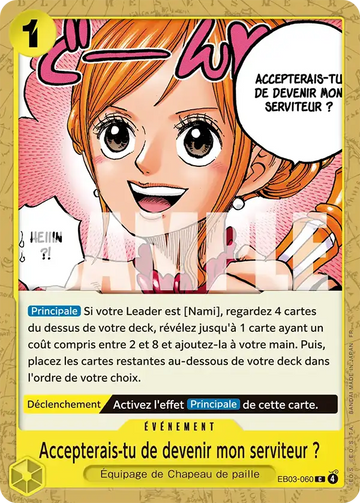 Carte One Piece Accepterais-tu de devenir mon serviteur ? EB03-060 - Heroines Edition