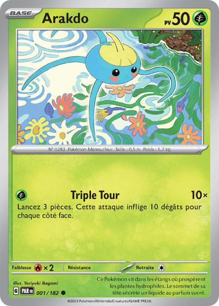 Carte Pokémon Arakdo 001/182 PAR Faille Paradoxe EV04 Neuf FR LorenZone