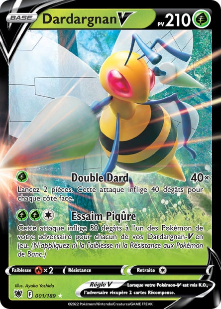 Carte Pokémon Dardargnan V 001/189 ASR Astres Radieux EB10 Neuf FR LorenZone