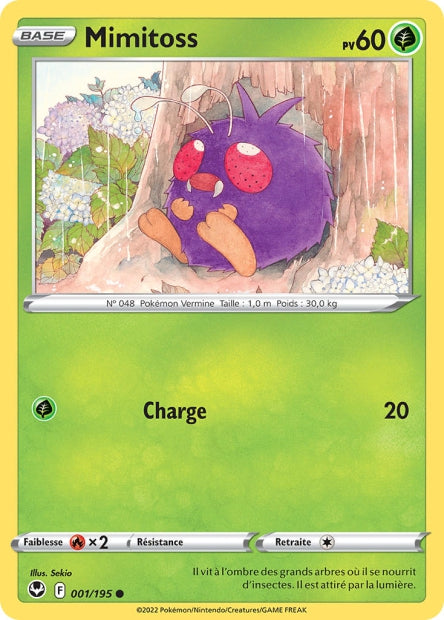Carte Pokémon Mimitoss 001/195 SIT Tempete Argentee EB12 Neuf FR LorenZone
