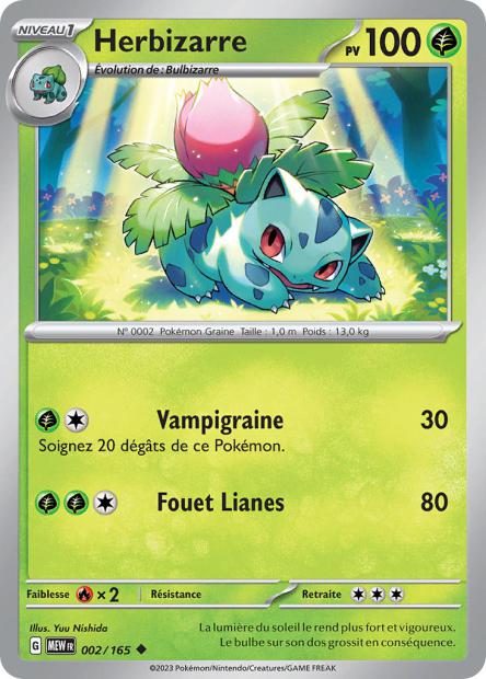 Carte Pokémon Herbizarre 2/165 MEW 151 EV3_5  Neuf FR LorenZone