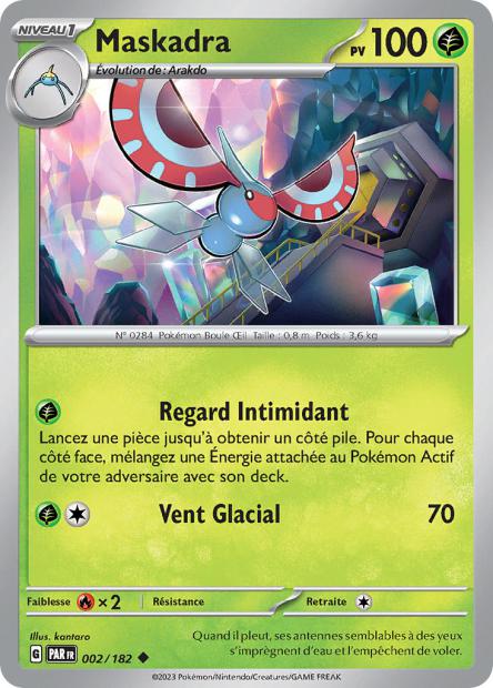 Carte Pokémon Maskadra 002/182 PAR Faille Paradoxe EV04 Neuf FR LorenZone