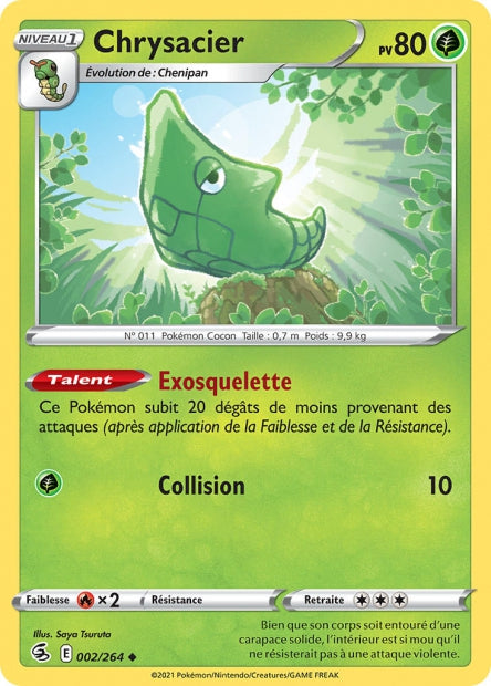 Carte Pokémon Chrysacier 002/264 FST Poing de Fusion EB08 Neuf FR LorenZone