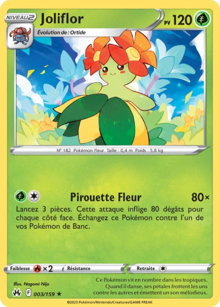 Carte Pokémon Joliflor 003/159 CRZ Epee et Bouclier EB12_5 Neuf FR LorenZone