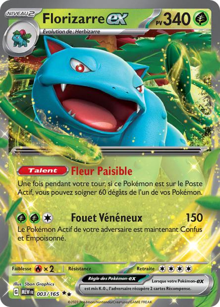 Carte Pokémon Florizarre ex 3/165 MEW 151 EV3_5  Neuf FR LorenZone