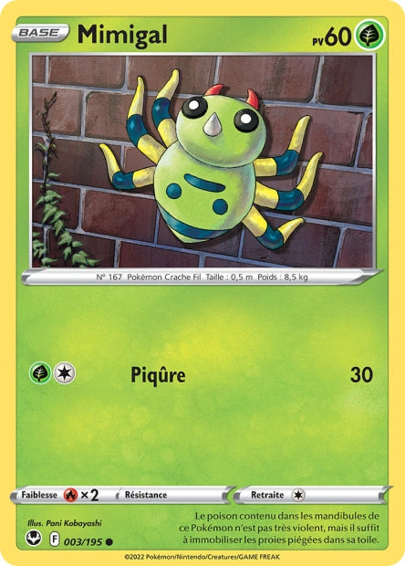 Carte Pokémon Mimigal 003/195 SIT Tempete Argentee EB12 Neuf FR LorenZone