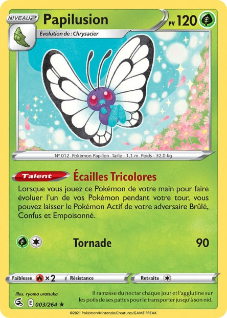 Carte Pokémon Papilusion 003/264 FST Poing de Fusion EB08 Neuf FR LorenZone