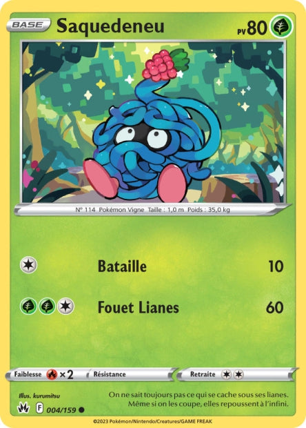 Carte Pokémon Saquedeneu 004/159 CRZ Epee et Bouclier EB12_5 Neuf FR LorenZone