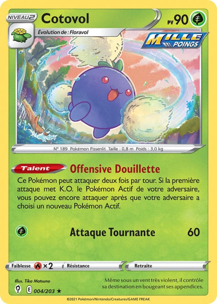 Carte Pokémon Cotovol 004/203 EVS Évolution Céleste EB07 Neuf FR LorenZone