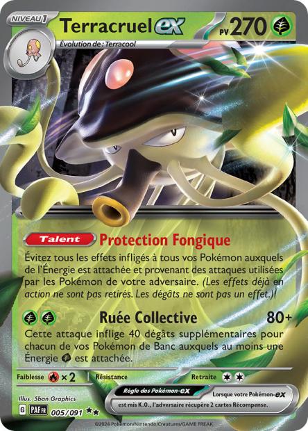 Carte Pokémon Terracruel EX 005/091 Destinees de Palea PAF EV4_5 Neuf FR LorenZone