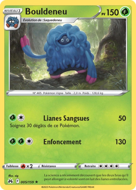 Carte Pokémon Bouldeneu 005/159 CRZ Epee et Bouclier EB12_5 Neuf FR LorenZone