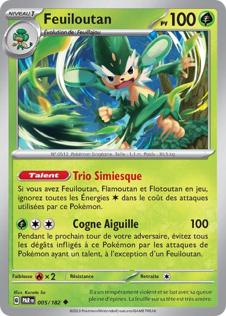 Carte Pokémon Feuiloutan 005/182 PAR Faille Paradoxe EV04 Neuf FR LorenZone
