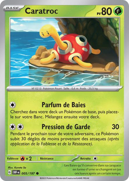 Carte Pokémon Caratroc 005/197 Flammes Obsidiennes OBF EV03 Neuf FR LorenZone