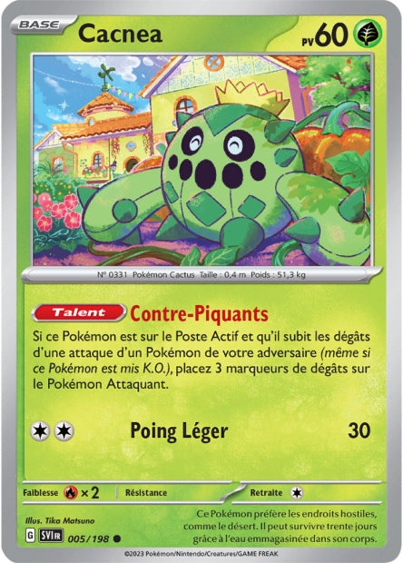 Carte Pokémon Cacnea 005/198 SV1 Ecarlate et Violet EV01 Neuf FR LorenZone