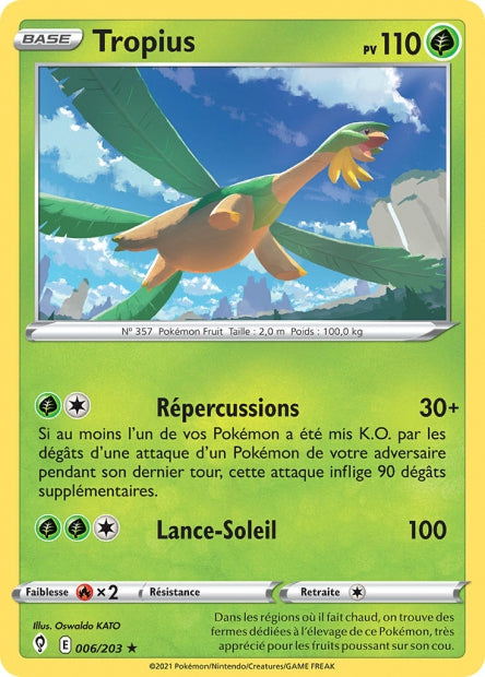 Carte Pokémon Tropius 006/203 EVS Évolution Céleste EB07 Neuf FR LorenZone