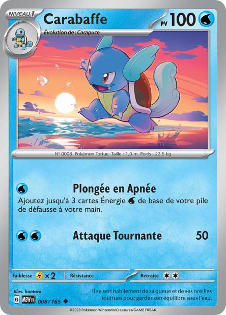 Carte Pokémon Carabaffe 8/165 MEW 151 EV3_5  Neuf FR LorenZone