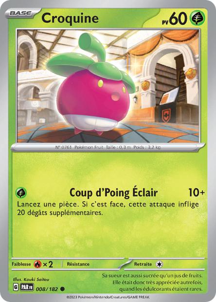 Carte Pokémon Croquine 008/182 PAR Faille Paradoxe EV04 Neuf FR LorenZone