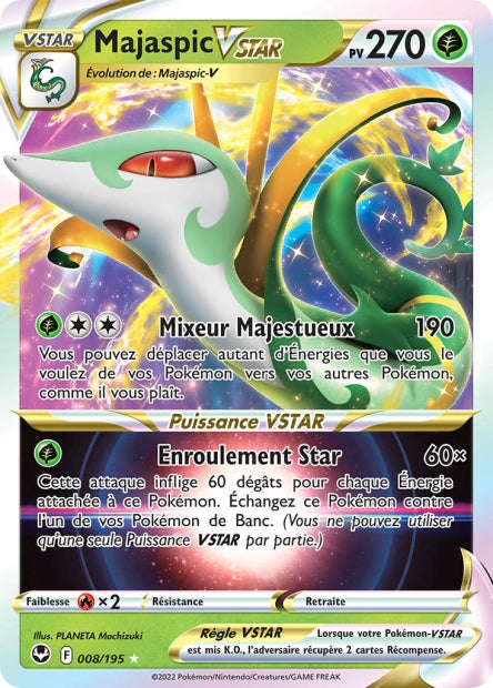 Carte Pokémon Majaspic VSTAR 008/195 SIT Tempete Argentee EB12 Neuf FR LorenZone