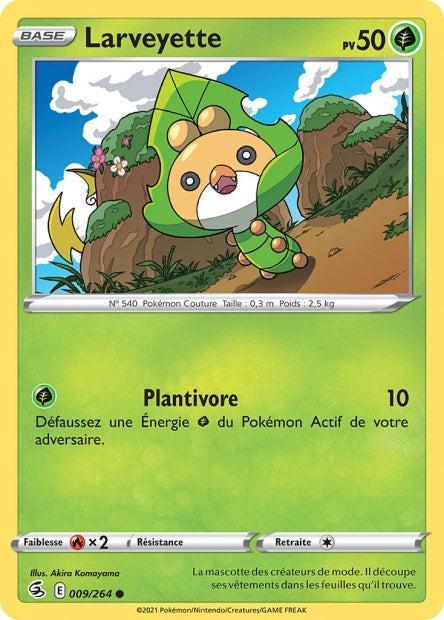 Carte Pokémon Larveyette 009/264 FST Poing de Fusion EB08 Neuf FR LorenZone