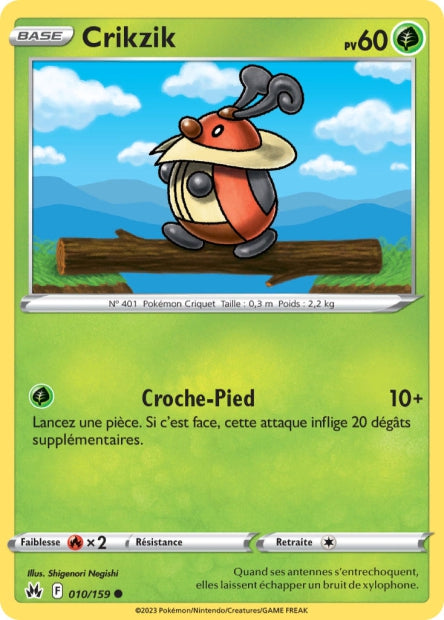 Carte Pokémon Crikzik 010/159 CRZ Epee et Bouclier EB12_5 Neuf FR LorenZone