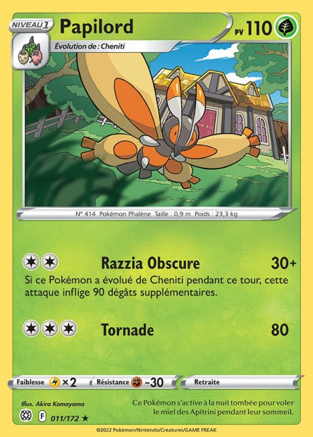 Carte Pokémon Papilord 011/172 BRS Stars Étincelantes EB09 Neuf FR LorenZone