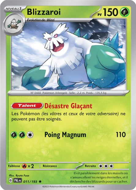 Carte Pokémon Blizzaroi 011/193 PAL Evolution a Paldea EV02 Neuf FR LorenZone
