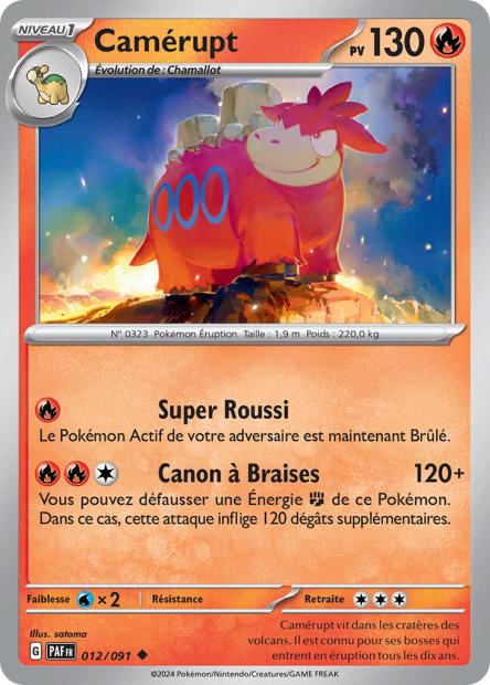 Carte Pokémon Camérupt 012/091 Destinees de Palea PAF EV4_5 Neuf FR LorenZone