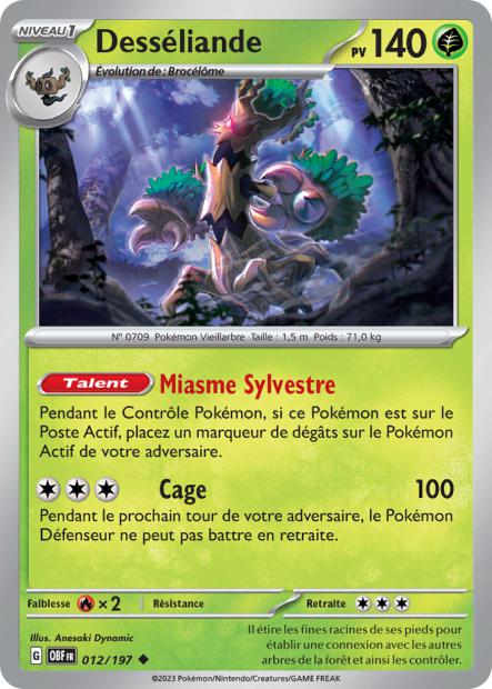 Carte Pokémon Desséliande 012/197 Flammes Obsidiennes OBF EV03 Neuf FR LorenZone