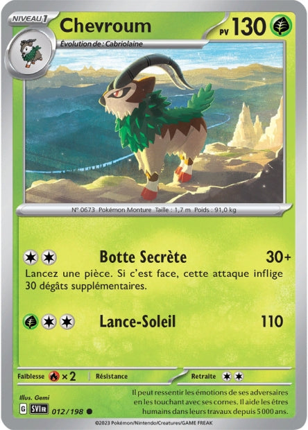 Carte Pokémon Chevroum 012/198 SV1 Ecarlate et Violet EV01 Neuf FR LorenZone