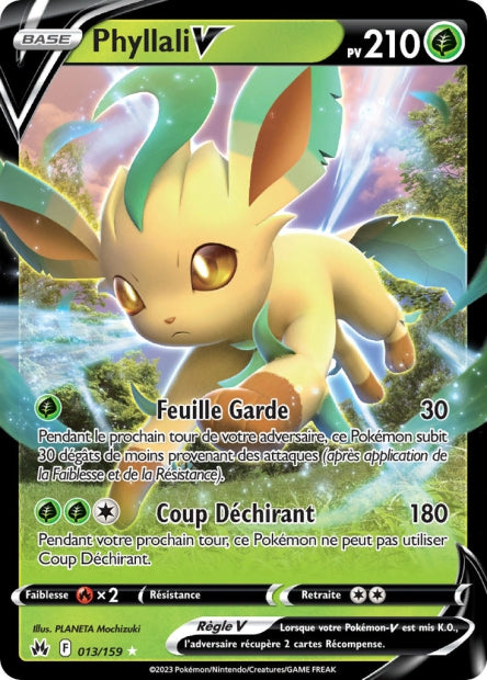 Carte Pokémon Phyllali V 013/159 CRZ Epee et Bouclier EB12_5 Neuf FR LorenZone