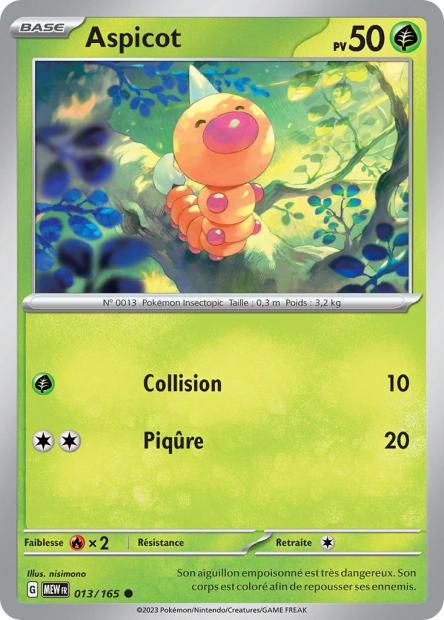 Carte Pokémon Aspicot 13/165 MEW 151 EV3_5  Neuf FR LorenZone