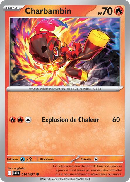 Carte Pokémon Charbambin 014/091 Destinees de Palea PAF EV4_5 Neuf FR LorenZone