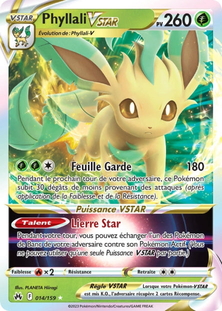 Carte Pokémon Phyllali VSTAR 014/159 CRZ Epee et Bouclier EB12_5 Neuf FR LorenZone