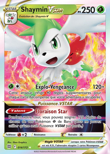 Carte Pokémon Shaymin VSTAR 014/172 BRS Stars Étincelantes EB09 Neuf FR LorenZone