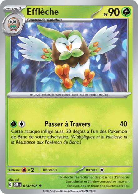 Carte Pokémon Efflèche 014/197 Flammes Obsidiennes OBF EV03 Neuf FR LorenZone