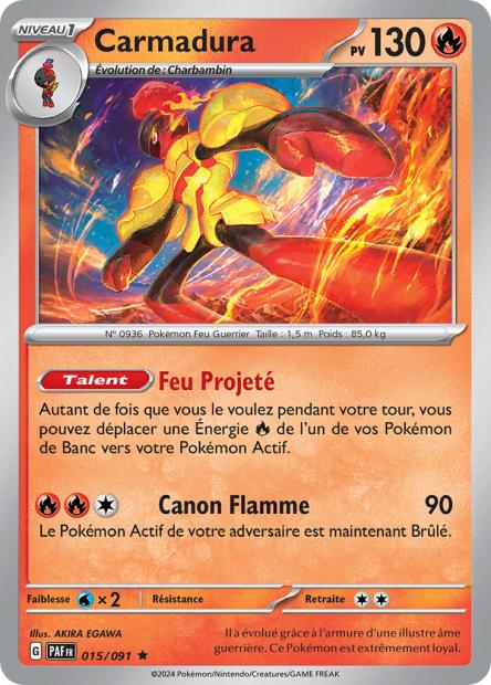 Carte Pokémon Carmadura 015/091 Destinees de Palea PAF EV4_5 Neuf FR LorenZone