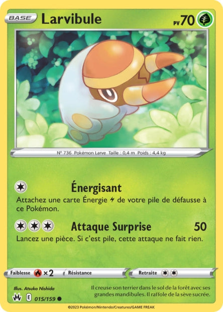 Carte Pokémon Larvibule 015/159 CRZ Epee et Bouclier EB12_5 Neuf FR LorenZone
