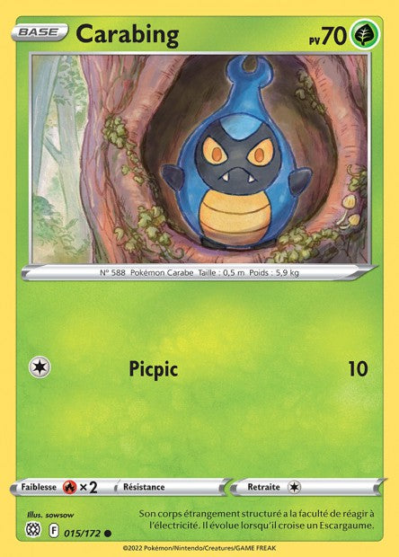 Carte Pokémon Carabing 015/172 BRS Stars Étincelantes EB09 Neuf FR LorenZone