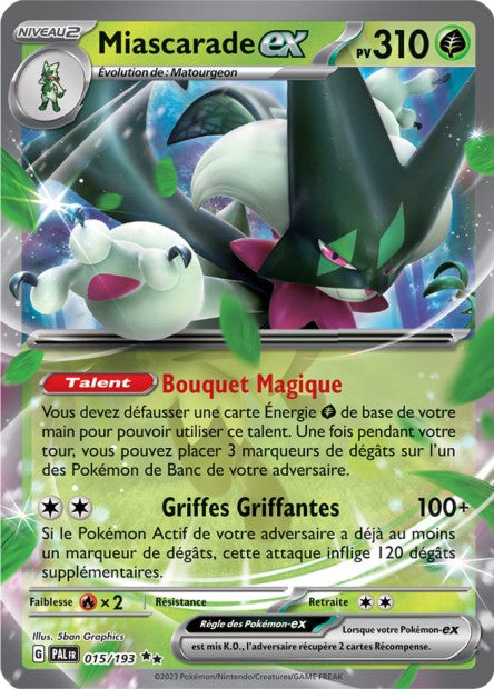 Carte Pokémon Miascarade EX 015/193 PAL Evolution a Paldea EV02 Neuf FR LorenZone