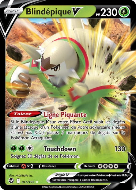 Carte Pokémon Blindépique V 015/195 SIT Tempete Argentee EB12 Neuf FR LorenZone