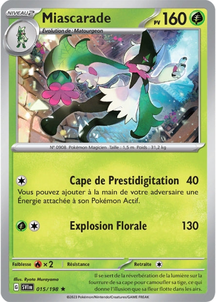 Carte Pokémon Miascarade 015/198 SV1 Ecarlate et Violet EV01 Neuf FR LorenZone