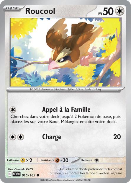 Carte Pokémon Roucool 16/165 MEW 151 EV3_5  Neuf FR LorenZone