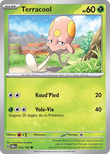 Carte Pokémon Terracool 016/182 PAR Faille Paradoxe EV04 Neuf FR LorenZone