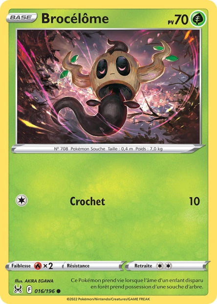 Carte Pokémon Brocélôme 016/196 LOR Origine Perdue EB11 Neuf FR LorenZone