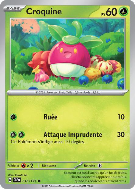 Carte Pokémon Croquine 016/197 Flammes Obsidiennes OBF EV03 Neuf FR LorenZone
