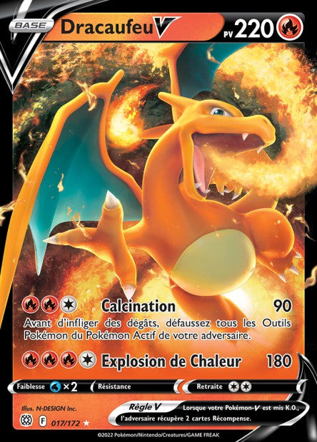 Carte Pokémon Dracaufeu V 017/172 BRS Stars Étincelantes EB09 Neuf FR LorenZone