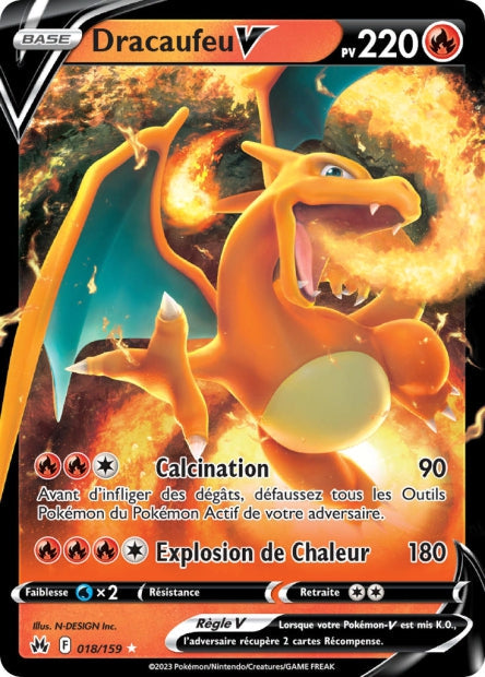 Carte Pokémon Dracaufeu V 018/159 CRZ Epee et Bouclier EB12_5 Neuf FR LorenZone