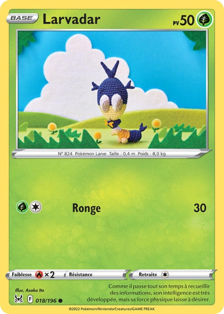 Carte Pokémon Larvadar 018/196 LOR Origine Perdue EB11 Neuf FR LorenZone