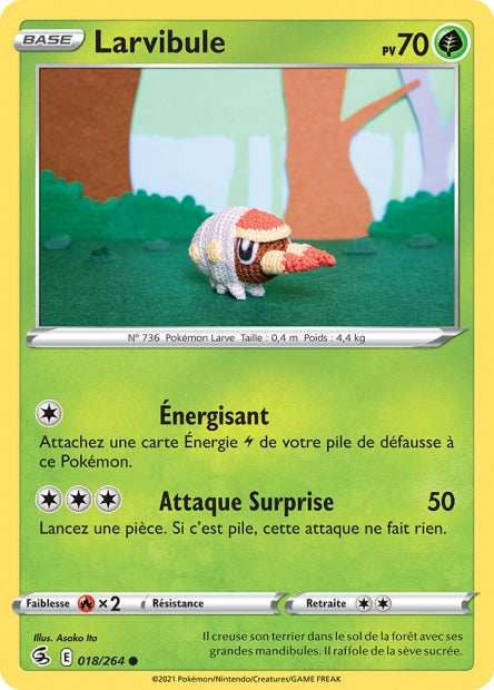 Carte Pokémon Larvibule 018/264 FST Poing de Fusion EB08 Neuf FR LorenZone