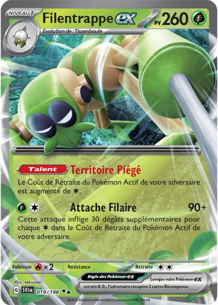 Carte Pokémon Filentrappe EX 019/198 SV1 Ecarlate et Violet EV01 Neuf FR LorenZone